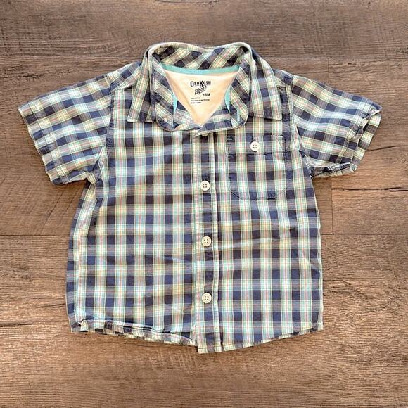 Carter’s/Osh Kosh B’gosh 18 Month BUNDLE (2) Plaid Button Down Shirts - Picture 7 of 12